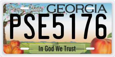 GA license plate PSE5176