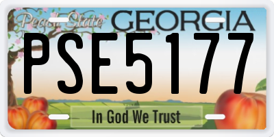 GA license plate PSE5177