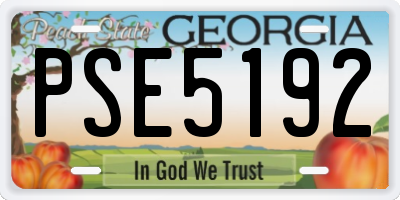 GA license plate PSE5192