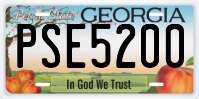 GA license plate PSE5200