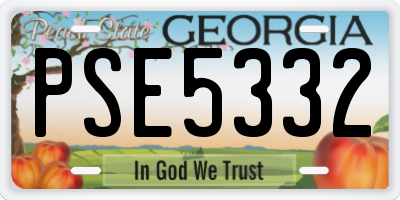 GA license plate PSE5332