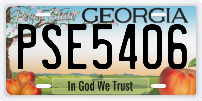 GA license plate PSE5406