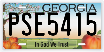 GA license plate PSE5415