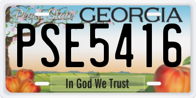 GA license plate PSE5416