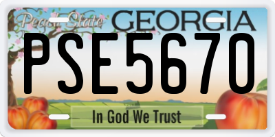 GA license plate PSE5670