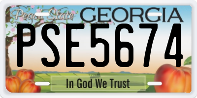 GA license plate PSE5674