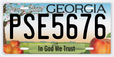GA license plate PSE5676