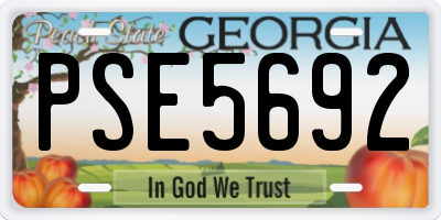 GA license plate PSE5692