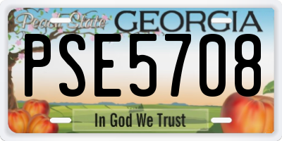 GA license plate PSE5708