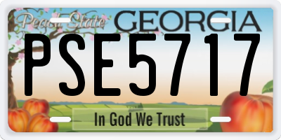 GA license plate PSE5717