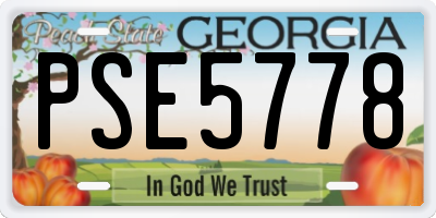 GA license plate PSE5778