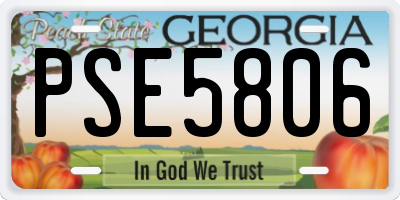 GA license plate PSE5806