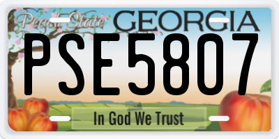 GA license plate PSE5807