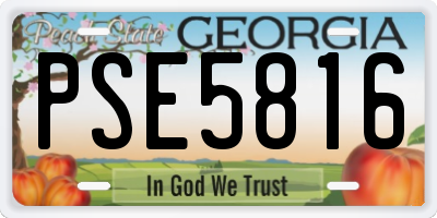 GA license plate PSE5816