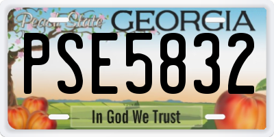 GA license plate PSE5832