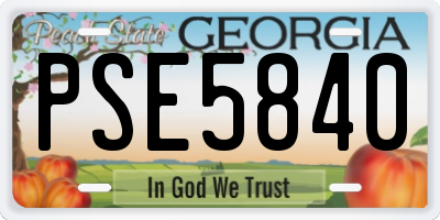 GA license plate PSE5840