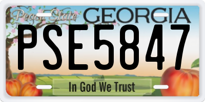 GA license plate PSE5847