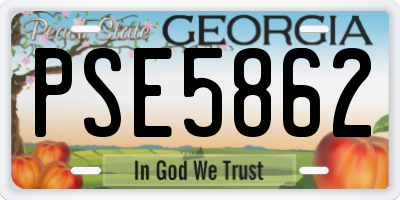 GA license plate PSE5862