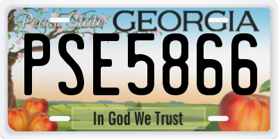 GA license plate PSE5866