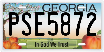 GA license plate PSE5872