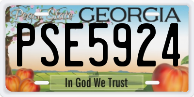 GA license plate PSE5924