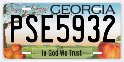 GA license plate PSE5932
