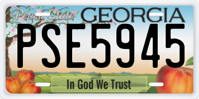 GA license plate PSE5945