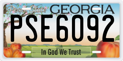 GA license plate PSE6092