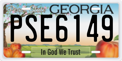 GA license plate PSE6149