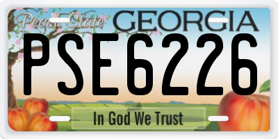 GA license plate PSE6226