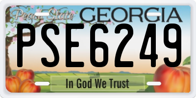 GA license plate PSE6249
