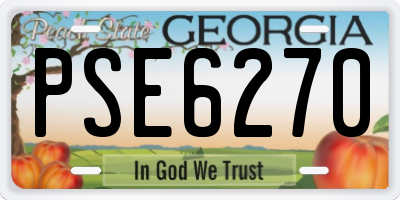 GA license plate PSE6270