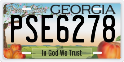 GA license plate PSE6278