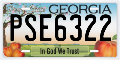 GA license plate PSE6322