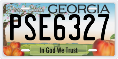 GA license plate PSE6327