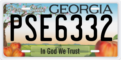 GA license plate PSE6332