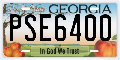 GA license plate PSE6400