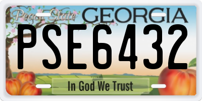 GA license plate PSE6432