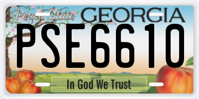 GA license plate PSE6610