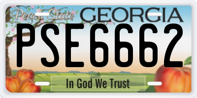 GA license plate PSE6662