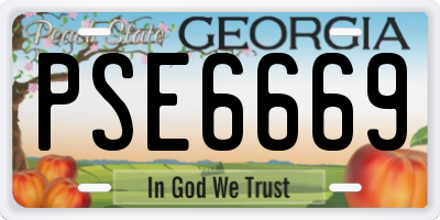 GA license plate PSE6669
