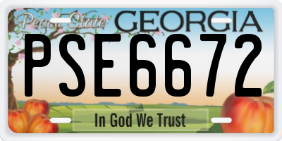 GA license plate PSE6672