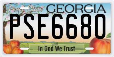 GA license plate PSE6680