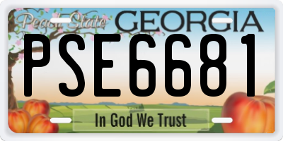 GA license plate PSE6681