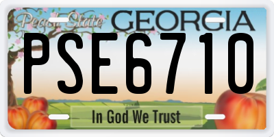 GA license plate PSE6710