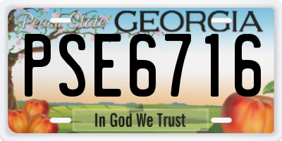 GA license plate PSE6716