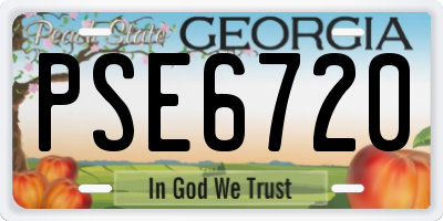 GA license plate PSE6720