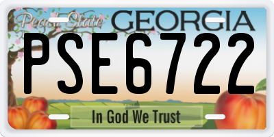 GA license plate PSE6722