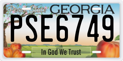GA license plate PSE6749