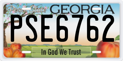 GA license plate PSE6762